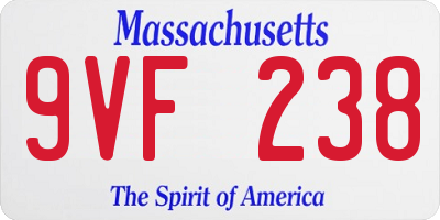 MA license plate 9VF238