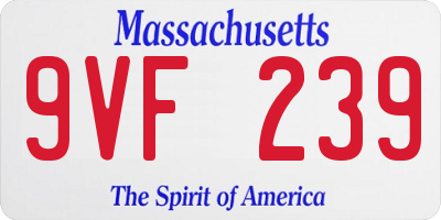 MA license plate 9VF239