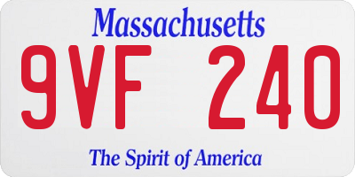MA license plate 9VF240