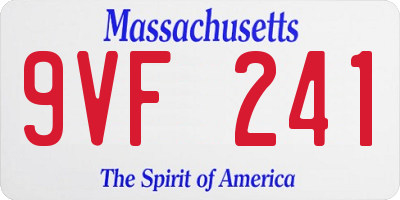MA license plate 9VF241