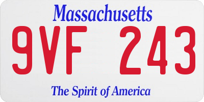MA license plate 9VF243