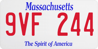 MA license plate 9VF244
