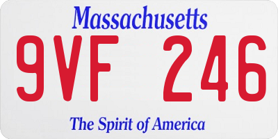 MA license plate 9VF246