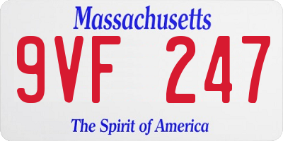 MA license plate 9VF247
