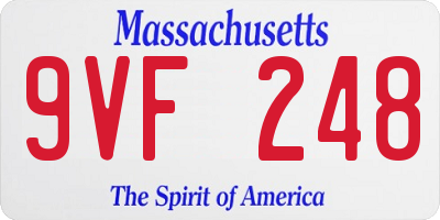 MA license plate 9VF248
