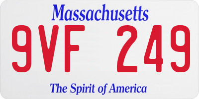 MA license plate 9VF249