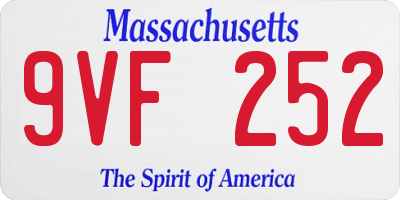 MA license plate 9VF252