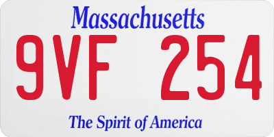 MA license plate 9VF254