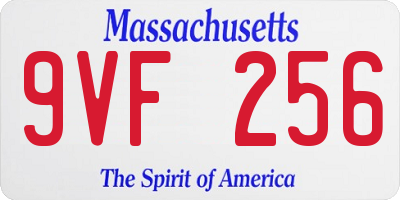 MA license plate 9VF256