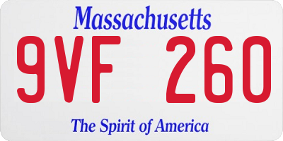 MA license plate 9VF260