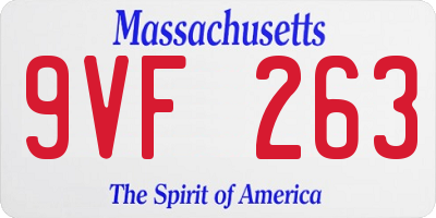 MA license plate 9VF263