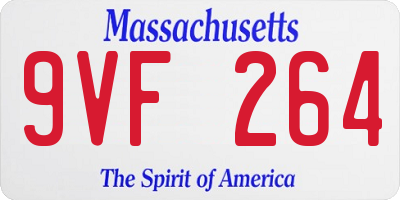 MA license plate 9VF264