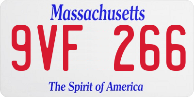 MA license plate 9VF266