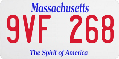 MA license plate 9VF268