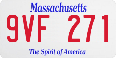 MA license plate 9VF271