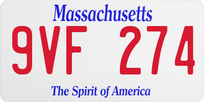 MA license plate 9VF274