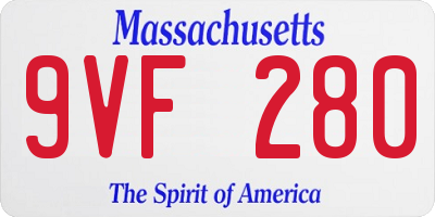 MA license plate 9VF280