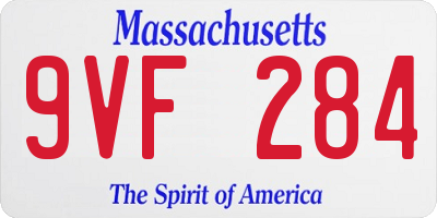 MA license plate 9VF284