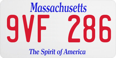 MA license plate 9VF286