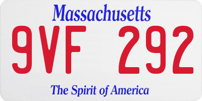 MA license plate 9VF292