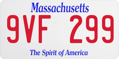MA license plate 9VF299