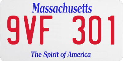 MA license plate 9VF301