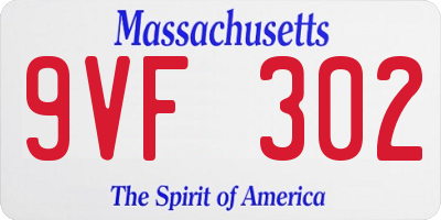 MA license plate 9VF302