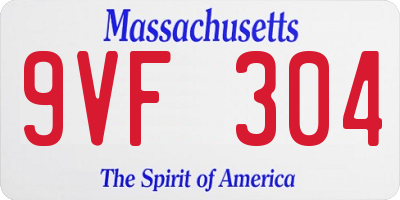 MA license plate 9VF304