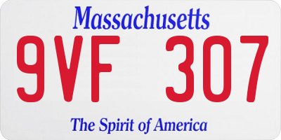 MA license plate 9VF307