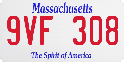 MA license plate 9VF308