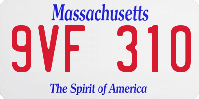 MA license plate 9VF310