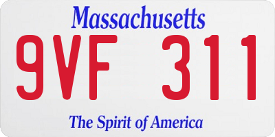 MA license plate 9VF311