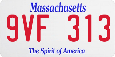 MA license plate 9VF313