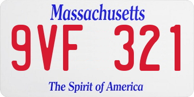 MA license plate 9VF321