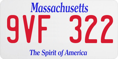 MA license plate 9VF322