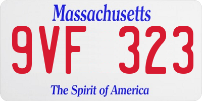 MA license plate 9VF323