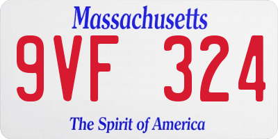 MA license plate 9VF324