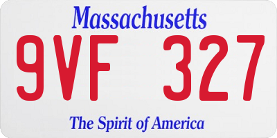 MA license plate 9VF327