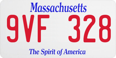 MA license plate 9VF328