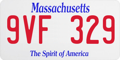 MA license plate 9VF329