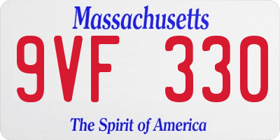 MA license plate 9VF330