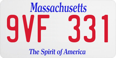 MA license plate 9VF331