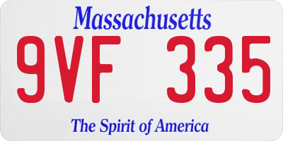 MA license plate 9VF335