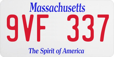 MA license plate 9VF337