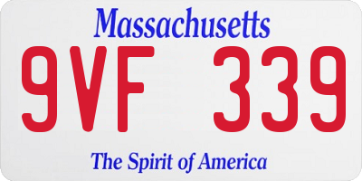 MA license plate 9VF339