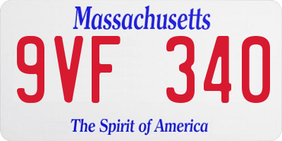 MA license plate 9VF340
