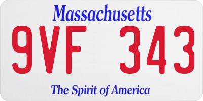 MA license plate 9VF343