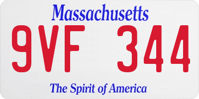 MA license plate 9VF344