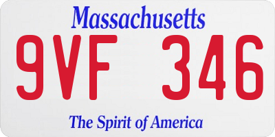 MA license plate 9VF346