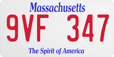 MA license plate 9VF347